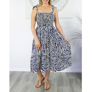 Sundrenched 3/4 Tie Up Smock Dress