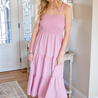 Sundrenched Plain Tie Up Smock Dress