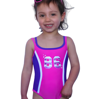 Cherry Lane Active Splice Racer Girls' One-Piece Cerise/Purple
