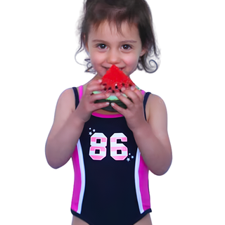Cherry Lane Active Splice Racer Girls' One-Piece Navy/Pink
