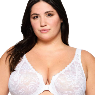 Glamorise White Front Closure Lace Wired