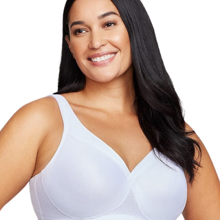 Glamorise White Seamless Wireless Sports Bra