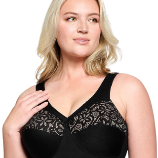 Glamorise Wireless Black Cotton Blend Bra