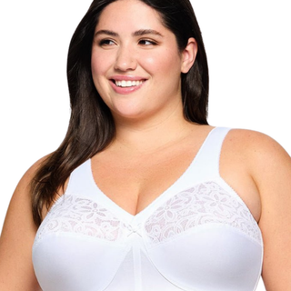Glamorise Wireless White Cotton Blend Bra