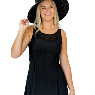 La Sculpte Mesh Yoke Swim Dress