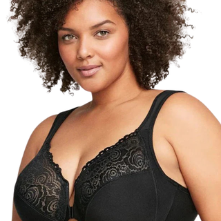 Glamorise Black Wonderwire Front Closure
