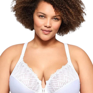 Glamorise White Front Closure T Back Wired
