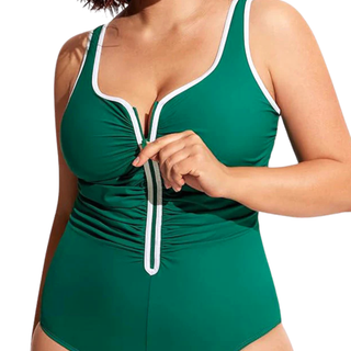 Delimira Zipper Front Swimsuit