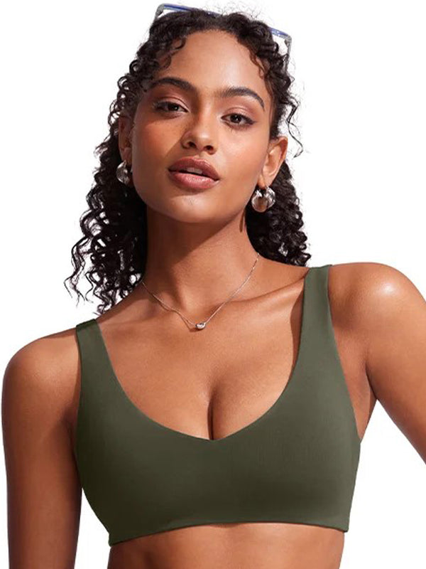 V Neck Padded Bikini Top