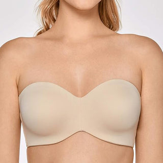 Delimira Beige Lined Wired Strapless