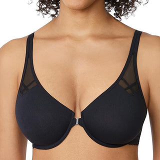 Delimira Black Racerback Front Opening