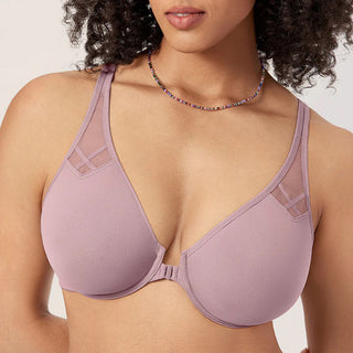 Delimira Mauve Shadow Front Opening Wired Bra