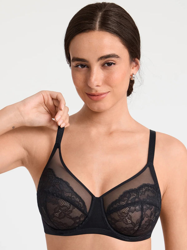 Wired Mesh Lace Bra