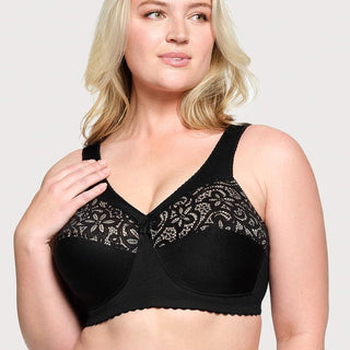 Glamorise Wireless Black Cotton Blend