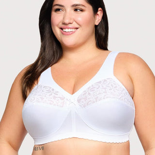 Glamorise Wireless White Cotton Blend