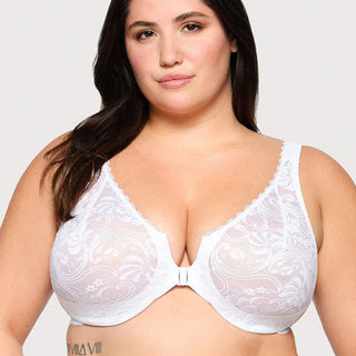 Glamorise White Front Closure Lace Wired