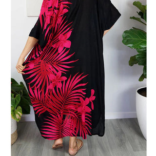 Sundrenched Palm Frond Long Rayon Kaftan