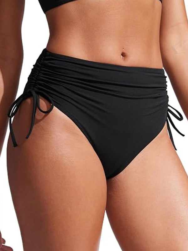 High Waisted Ruched Bikini Bottom