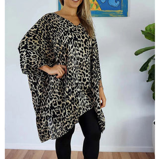 Sundrenched Leopard Print Rayon Short Tunic
