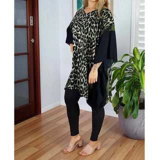 Sundrenched Leopard Print Rayon Short Tunic