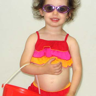 Cosmic Girl Girls' Triple Frilly Nylon Lycra Tank Bikini