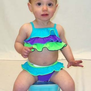 Bubble Gum Girls' Nylon Lycra Frilly Tank Bikini