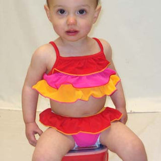 Bubble Gum Girls' Nylon Lycra Frilly Tank Bikini