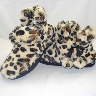 Dream Leopard Print Fluffy Boot Slipper