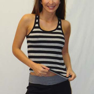 Women's Striped Cotton Rib Singlet Top