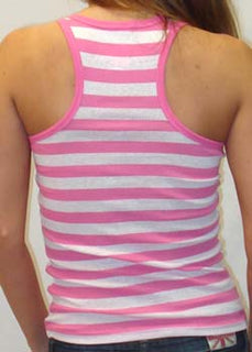 Women's Striped Cotton Rib Singlet Top