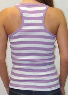 Women's Striped Cotton Rib Singlet Top