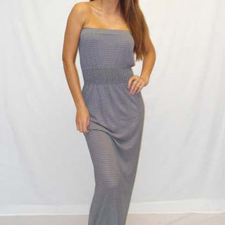 Cherry Lane Stripe Boobtube Long Beach Dress