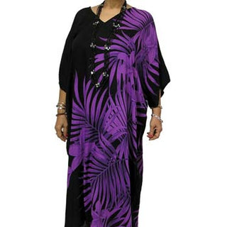 Sundrenched Palm Frond Long Rayon Kaftan