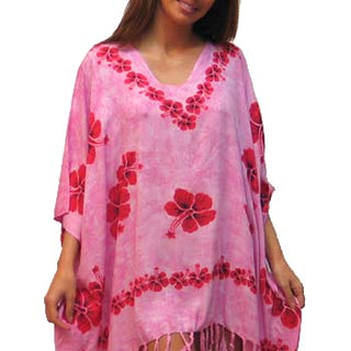 Sundrenched Marble Flower V-Neck Rayon Beach Cover Up
