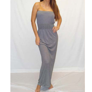 Cherry Lane Stripe Boobtube Long Beach Dress