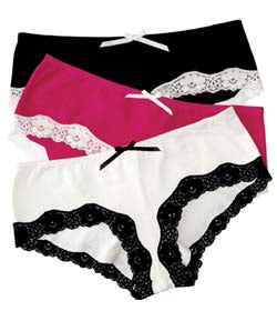 Bassoni Cotton Lace Trim Brief 3-Pack