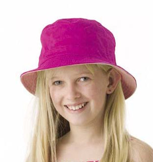 Kids' Reversible Cotton Bucket Hat Mint/Beige