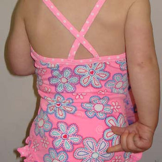 Zoggs Girls' Floral Frill One-Piece Swimsuit