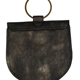 Ivys Hearts PU Leather Handbag Black/Gold