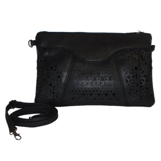 Evelyn Laser Cut PU Leather Clutch Shoulder Bag