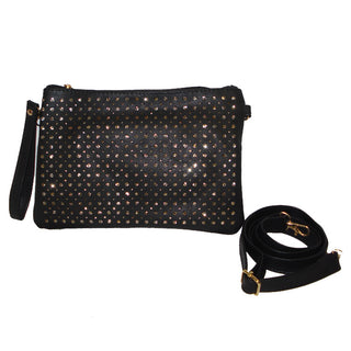 Evelyn Circles Cut-Out PU Leather Clutch Shoulder Bag