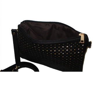 Evelyn Circles Cut-Out PU Leather Clutch Shoulder Bag