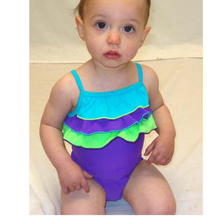 Bubble Gum Girls' Nylon Lycra Frilly One-Piece Bather