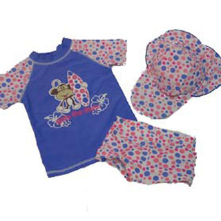 Bubblegum Nylon Lycra 3-Piece Baby Swimwear Set