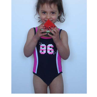 Cherry Lane Active Splice Racer Girls' One-Piece Navy/Pink