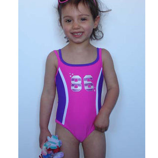 Cherry Lane Active Splice Racer Girls' One-Piece Cerise/Purple
