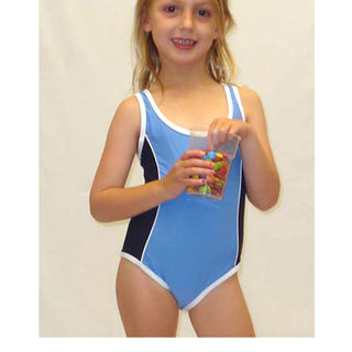 Cosmic Girl Girls' Nylon Lycra Racer White Trim