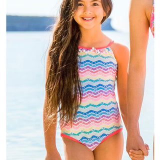 Cupid Girl High Neck Contrast Binding One Piece