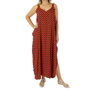 Sundrenched Harmony Zigzag Rayon Long Sun Dress