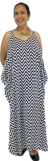 Sundrenched Harmony Zigzag Rayon Long Sun Dress